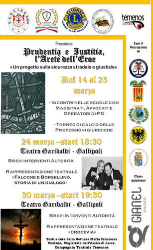 Manifestazione Prudentia et Iustitia – Gallipoli, dal 14 al 30/03/2023